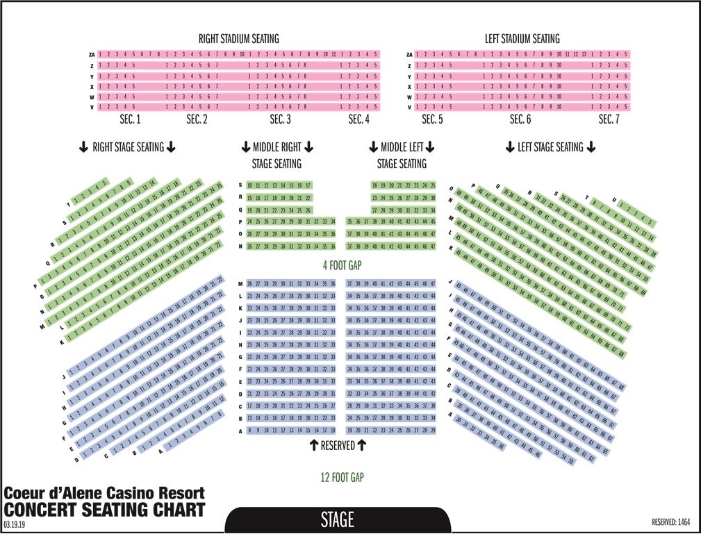 Coeur D Alene Casino Concert Seating Chart