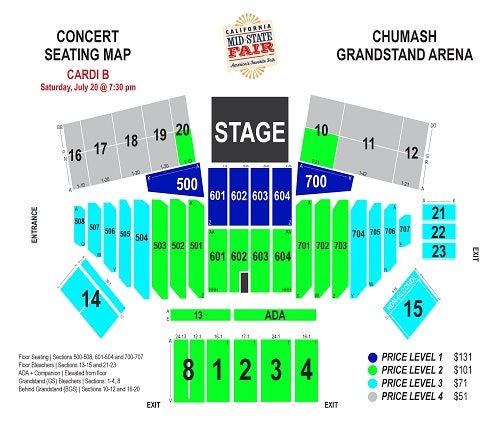 Big Fresno Fair Concert Seating Chart
