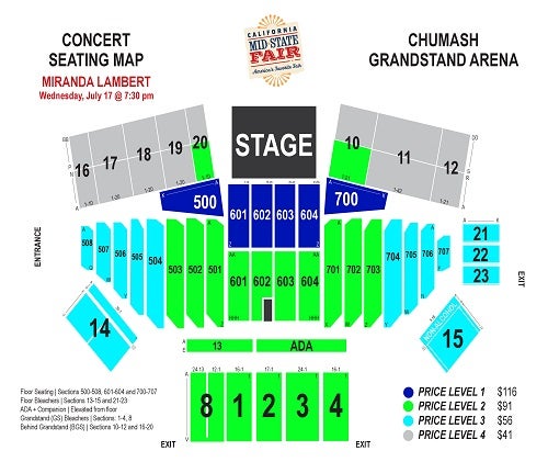 Miranda Lambert Seating Chart