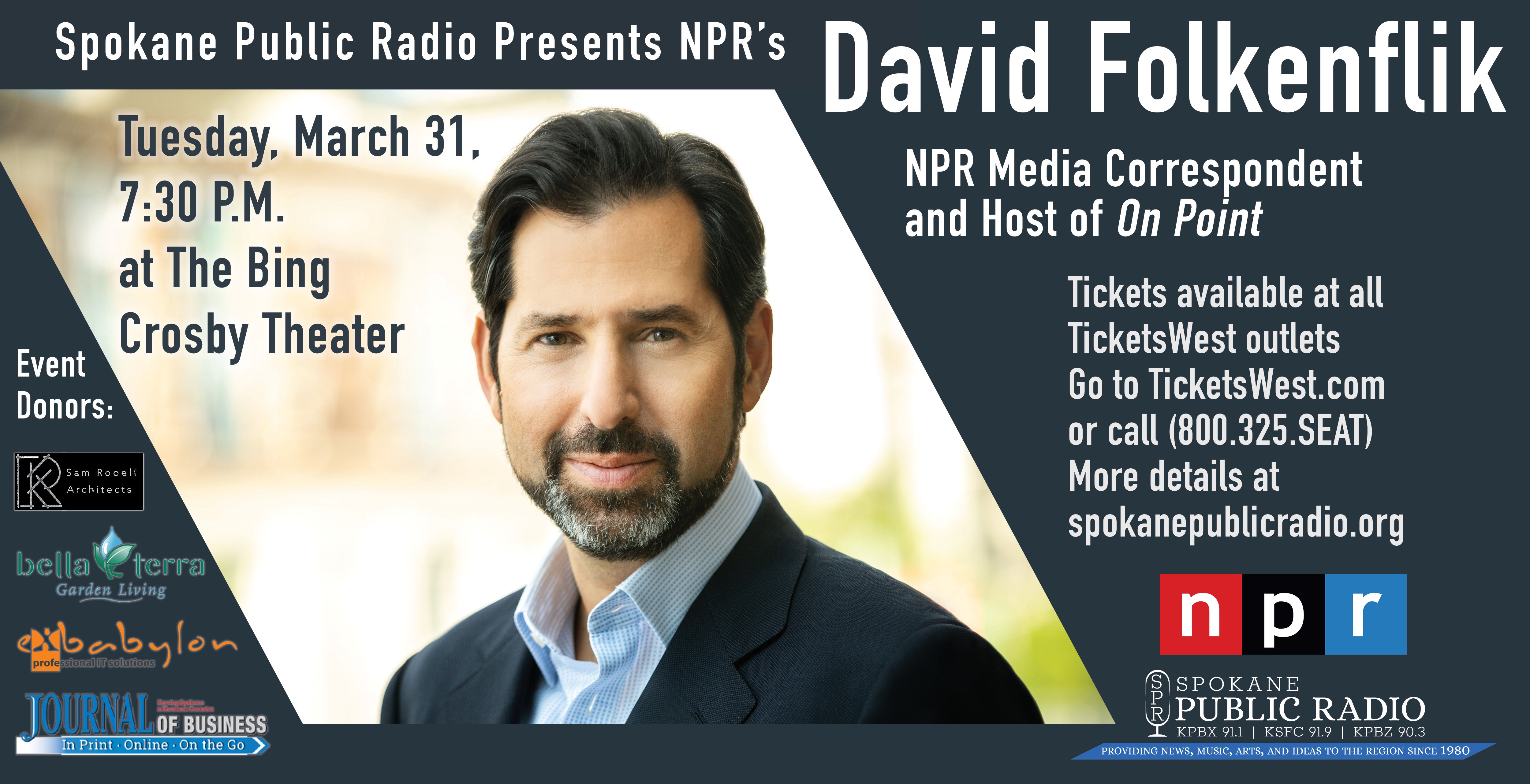 *Cancelled* SPR Presents NPRs David Folkenflik