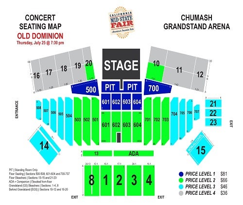 Paso Robles Mid State Fair Concert Seating Chart