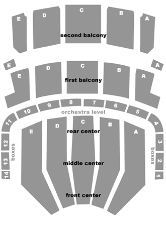 Keller Auditorium Seating Chart Detailed